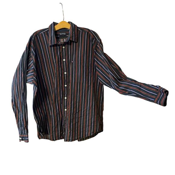 Vintage Polo Jeans Co. Ralph Lauren Striped Shirt Men’s L Y2K Made in Taiwan - Picture 1 of 6